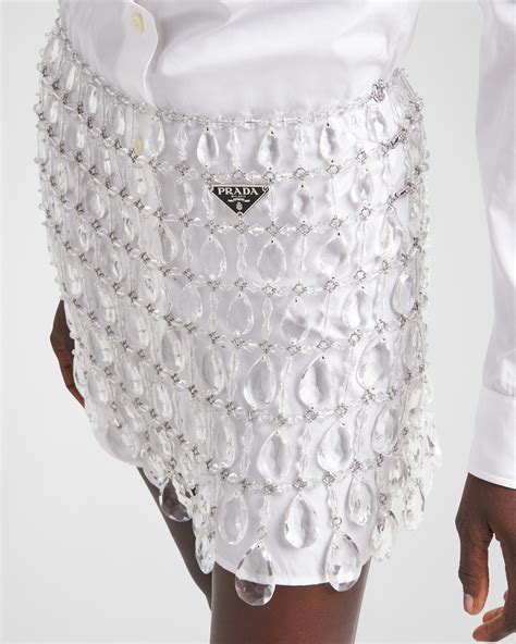 Crystal Miniskirt With Jeweled Fringe 